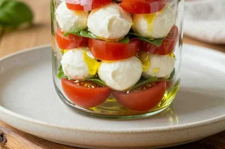 Caprese im Glas: Der Vorspeisensalat zum Mitnehmen!