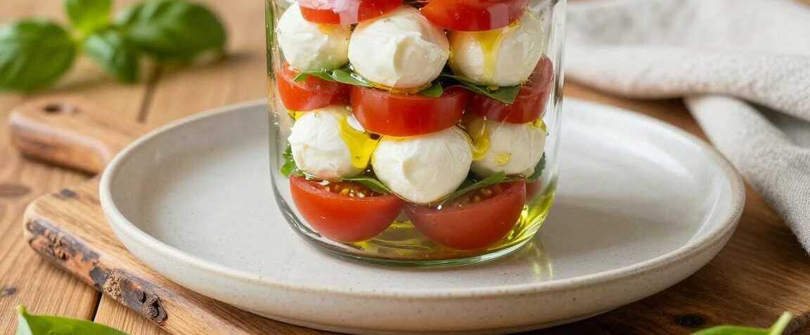Caprese im Glas: Der Vorspeisensalat zum Mitnehmen!