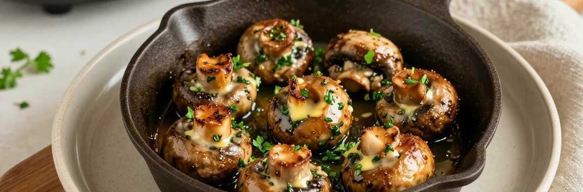 Champignons aus dem Airfryer mit Kräuterbutter: 3 Zutaten, 10 Minuten!