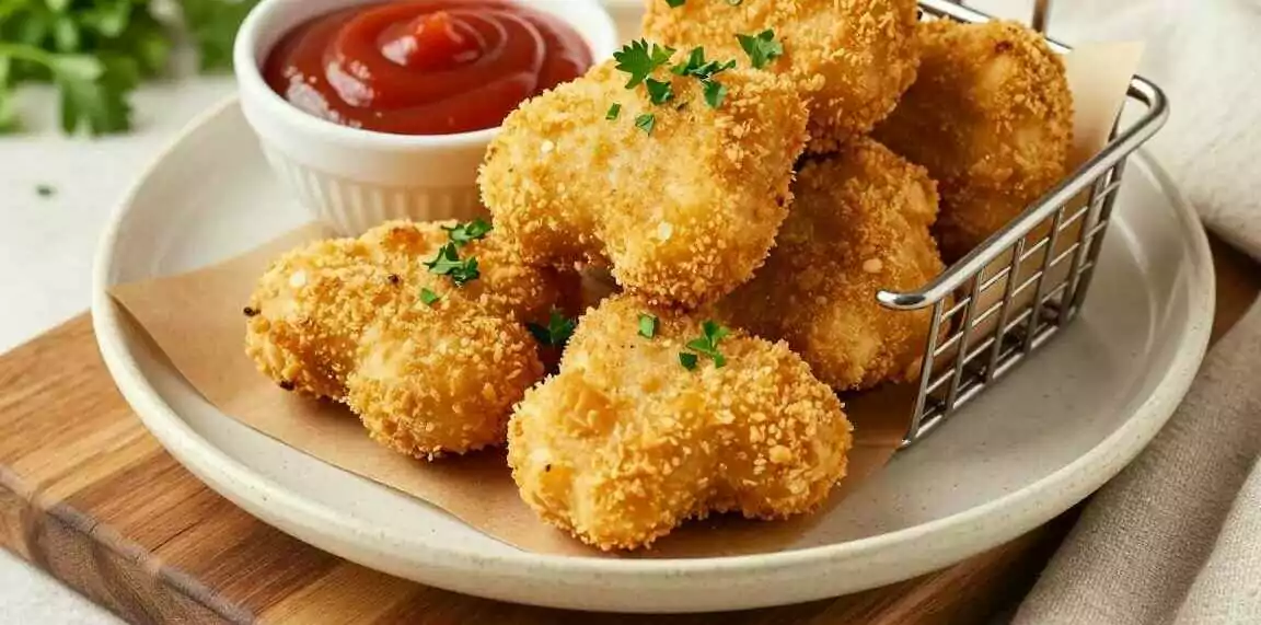 Chicken Nuggets selber machen im Airfryer: 4 Zutaten, ohne Frittieren!