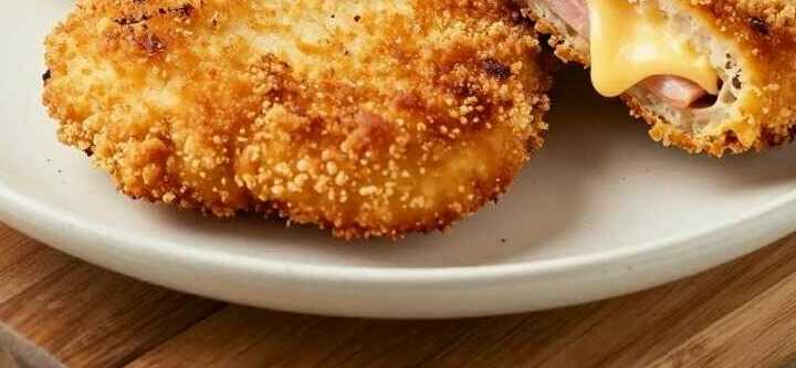 Cordon bleu aus der Heißluftfritteuse: Käse bleibt drin, in 18 Minuten!