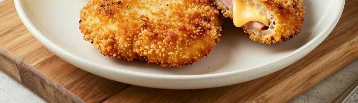 Cordon bleu aus der Heißluftfritteuse: Käse bleibt drin, in 18 Minuten!