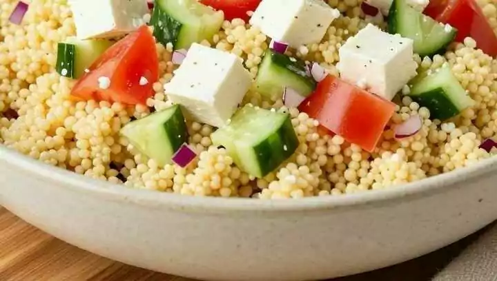 Couscous-Salat mit Feta und Minze: In 15 Minuten fertig, ohne Kochen!