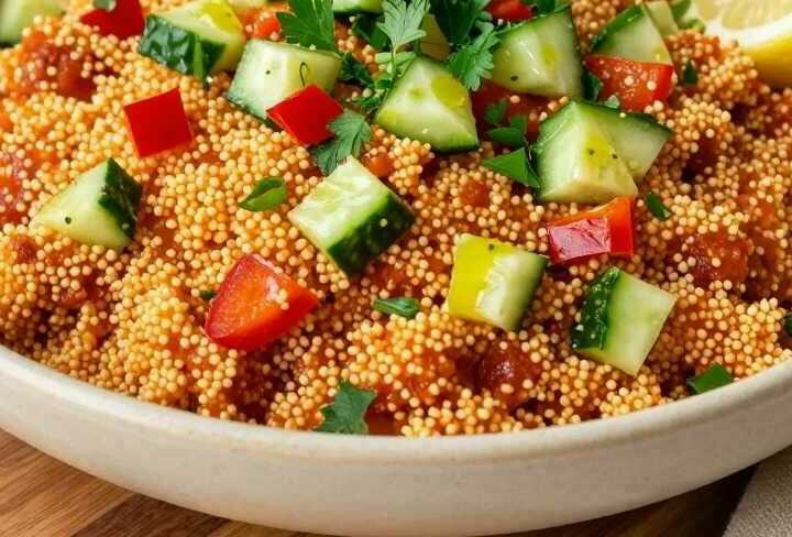 Couscous-Salat türkisch mit Tomatenmark: Der Klassiker vom Buffet!