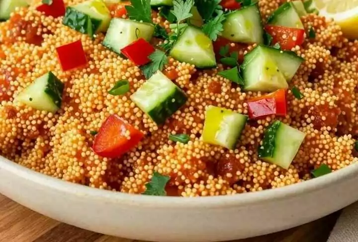 Couscous-Salat türkisch mit Tomatenmark: Der Klassiker vom Buffet!