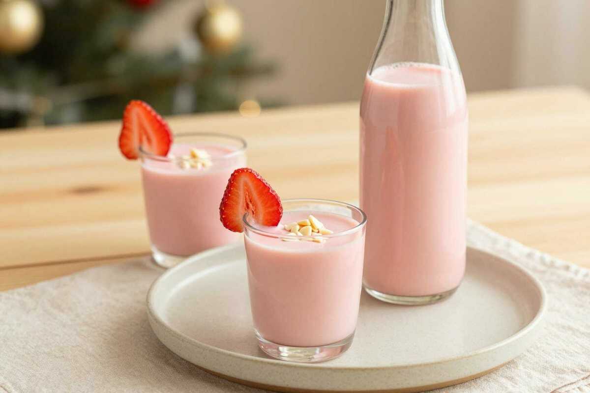 Erdbeer-Sahne-Likör: Rosa, cremig und in 10 Minuten fertig!