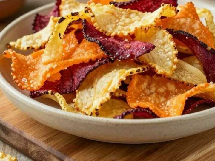 Gemüsechips aus der Heißluftfritteuse: 3 Zutaten, ohne Fett!