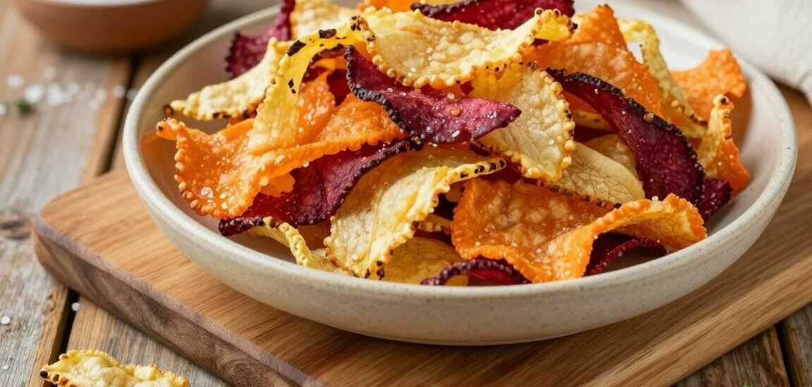 Gemüsechips aus der Heißluftfritteuse: 3 Zutaten, ohne Fett!