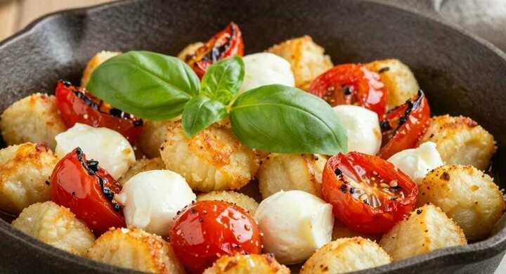 Gnocchi-Pfanne mit Tomaten und Mozzarella: In 15 Minuten fertig!