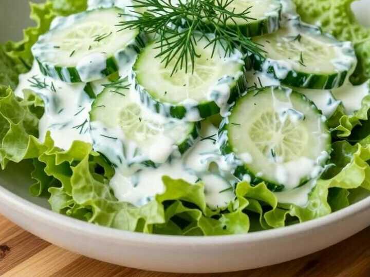 Grüner Salat mit Joghurtdressing: Der Alltagssalat in 10 Minuten!