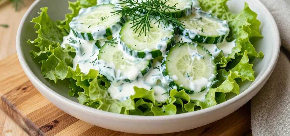 Grüner Salat mit Joghurtdressing: Der Alltagssalat in 10 Minuten!