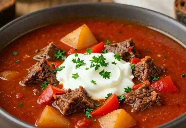 Gulaschsuppe für 6 Personen: Deftig, am zweiten Tag noch besser!