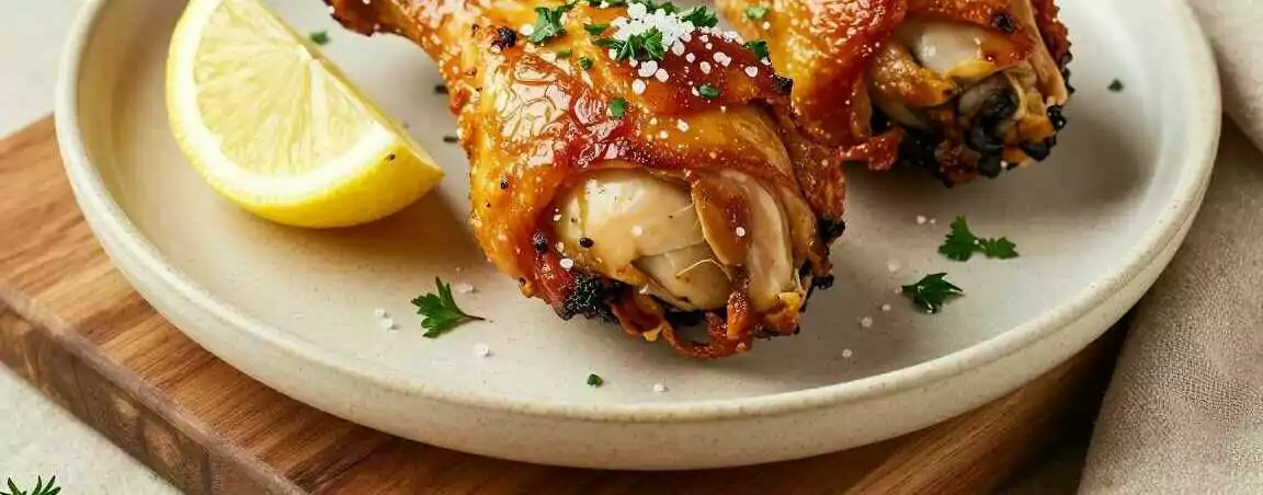 Hähnchenkeulen aus der Heißluftfritteuse: Knusprige Haut in 25 Minuten!