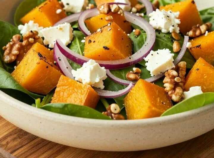 Herbstsalat mit Kürbis und Walnüssen: Lauwarm, in 30 Minuten!
