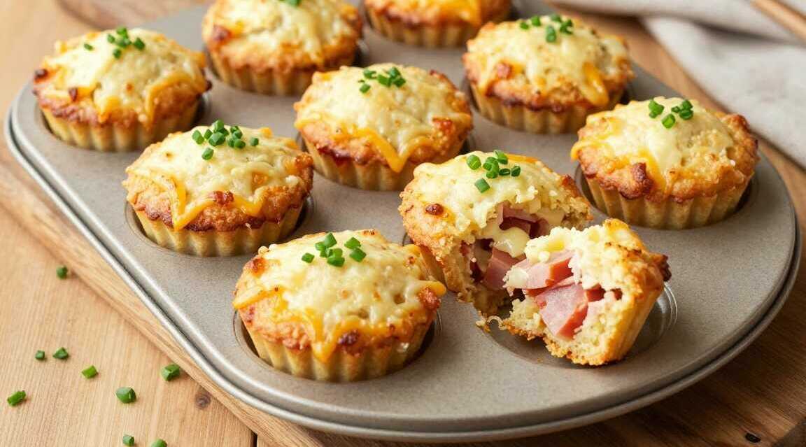 Herzhafte Muffins mit Schinken und Käse: 12 Stück in 25 Minuten!
