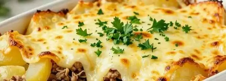 Kartoffelauflauf mit 500 g Hackfleisch: In 15 Minuten vorbereitet, Käsekruste inklusive!