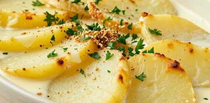 Kartoffelauflauf ohne Sahne: Genauso cremig, mit Milch und Mehlschwitze!