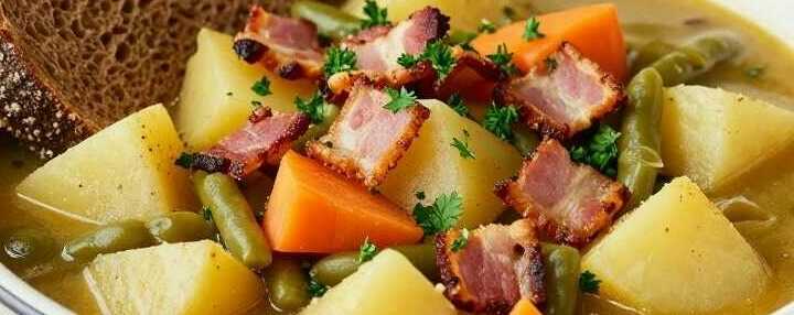Kartoffel-Bohnen-Eintopf mit Bohnenkraut: Omas Sommertopf!