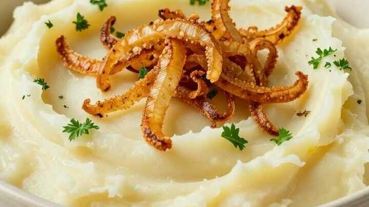 Kartoffelpüree mit Röstzwiebeln: Die Beilage, die zur Hauptsache wird!