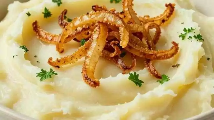 Kartoffelpüree mit Röstzwiebeln: Die Beilage, die zur Hauptsache wird!