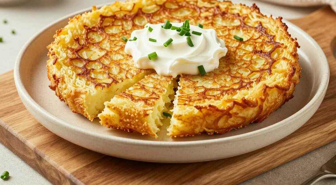 Kartoffelrösti aus 4 Zutaten: Groß wie die Pfanne, knusprig wie beim Schweizer!