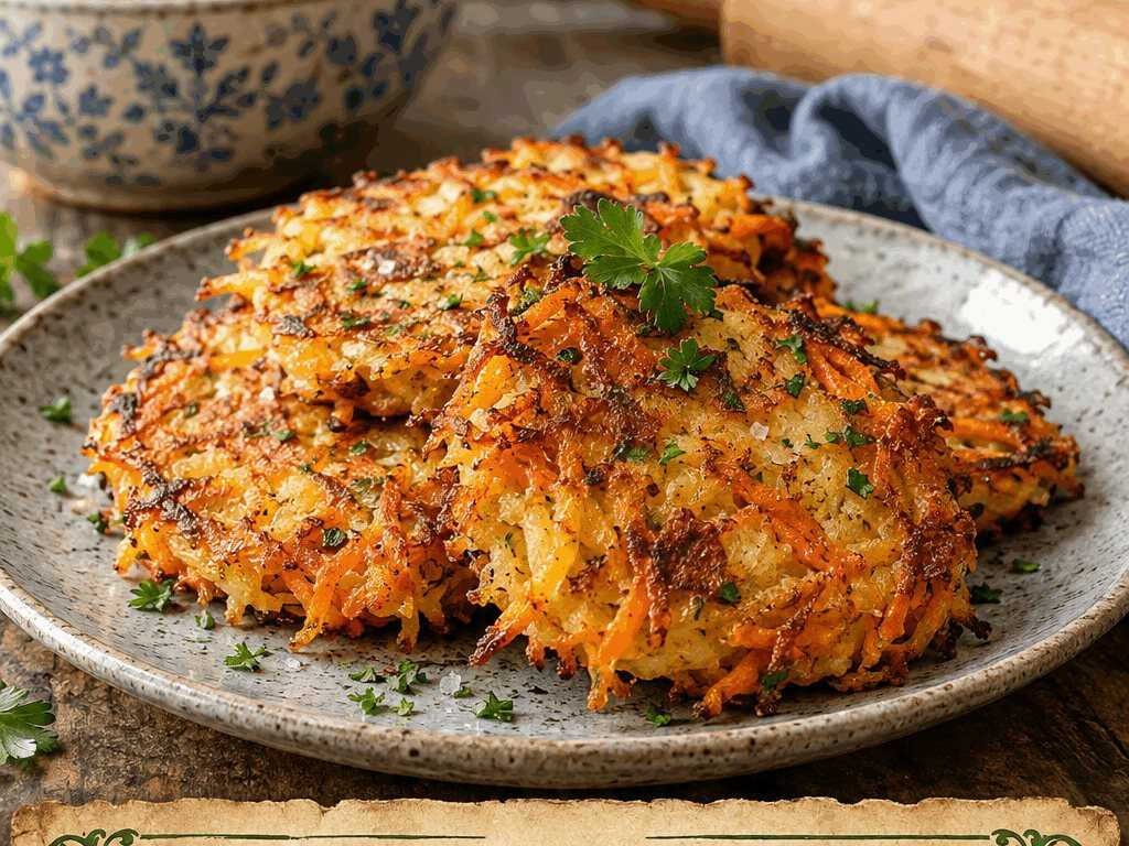 Kartoffel-Süßkartoffel-Rösti zweifarbig, das Rezept, das in jeder Familien-WhatsApp-Gruppe landet