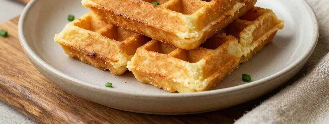 Kartoffelwaffeln herzhaft: Aus Kartoffelbrei, 8 Stück in 20 Minuten!