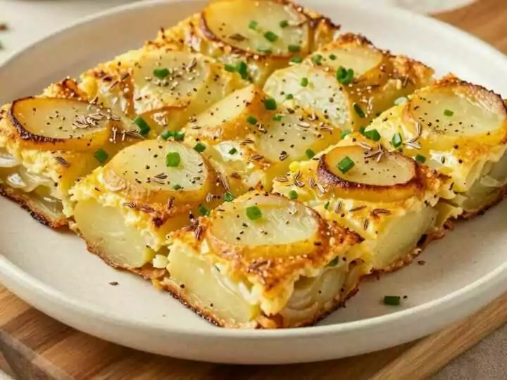 Kartoffel-Zwiebel-Kuchen herzhaft: Vom Blech, für 12 Stücke!
