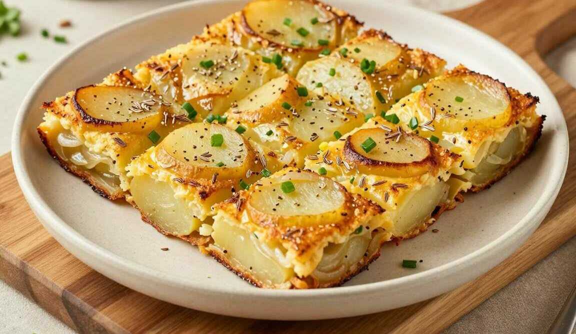 Kartoffel-Zwiebel-Kuchen herzhaft: Vom Blech, für 12 Stücke!
