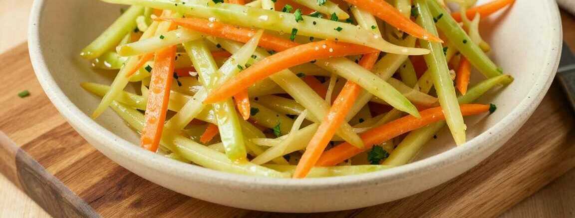Kohlrabisalat mit Karotte: Knackig, in 15 Minuten geraspelt!