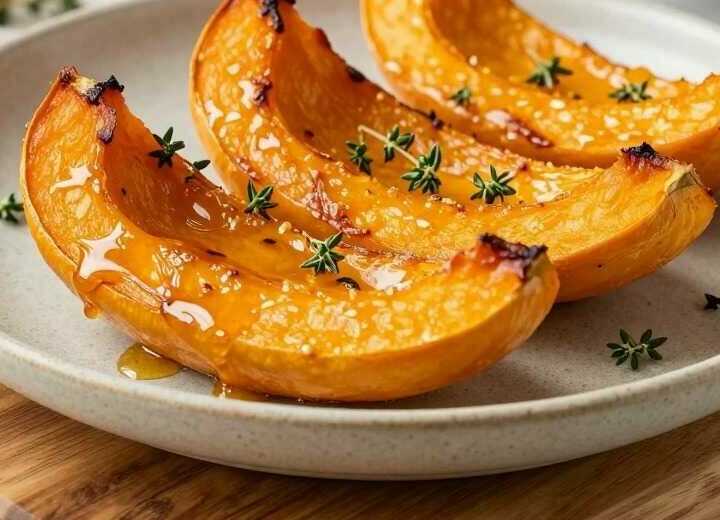 Kürbisspalten aus dem Airfryer: Mit Honig und Thymian, in 18 Minuten!