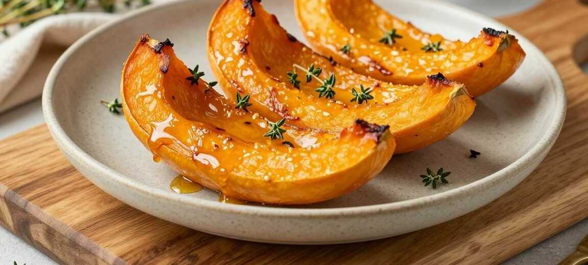 Kürbisspalten aus dem Airfryer: Mit Honig und Thymian, in 18 Minuten!