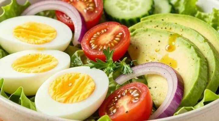 Low-Carb-Salat mit Ei und Avocado: Sättigend ohne Brot!