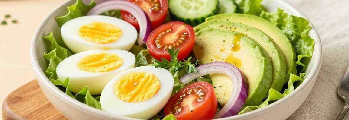 Low-Carb-Salat mit Ei und Avocado: Sättigend ohne Brot!
