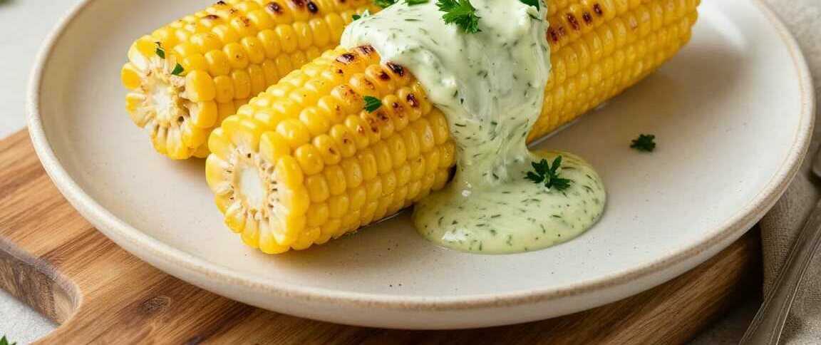 Maiskolben aus der Heißluftfritteuse: Mit Kräuterbutter, in 14 Minuten!