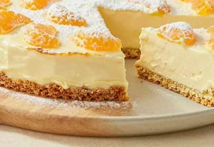 Mandarinen-Quark-Kuchen vom Blech: Cremig, fruchtig, 5 Zutaten!