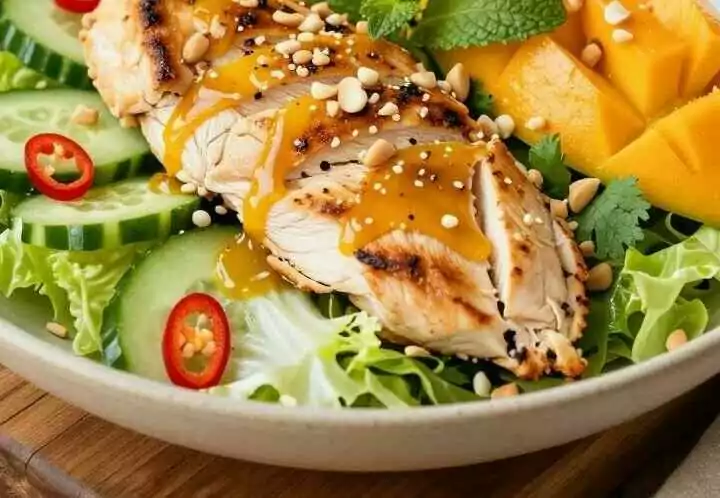 Mangosalat mit Hähnchen: Süß-scharf, als leichtes Hauptgericht!