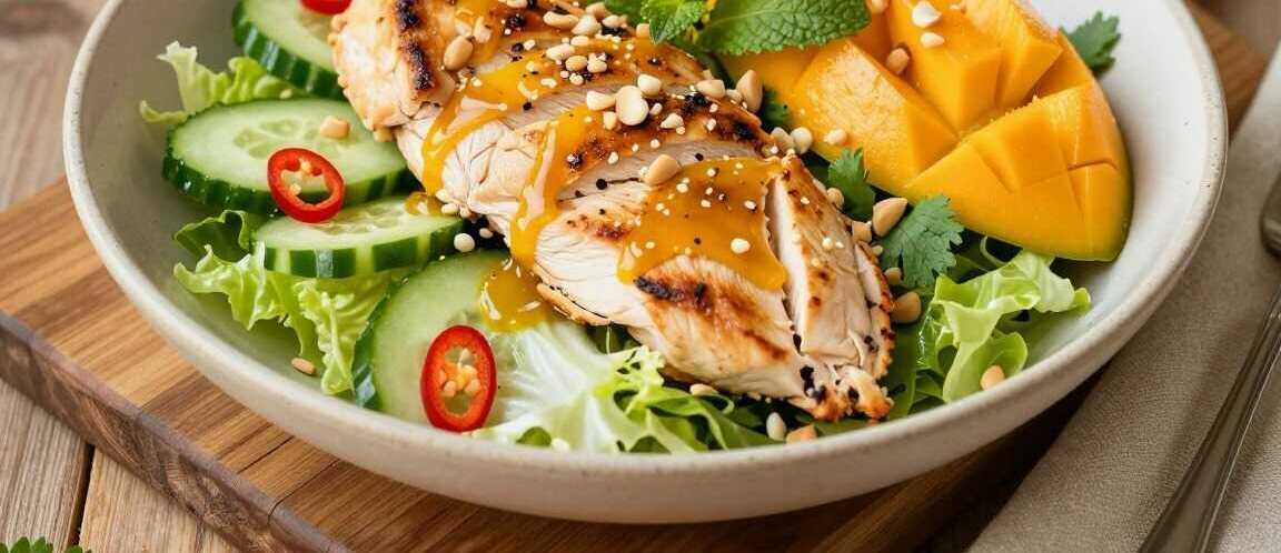 Mangosalat mit Hähnchen: Süß-scharf, als leichtes Hauptgericht!