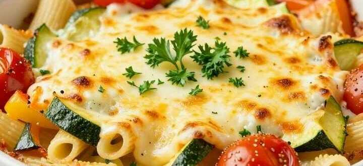 Nudelauflauf vegetarisch mit Gemüse: 40 Minuten, eine Form!