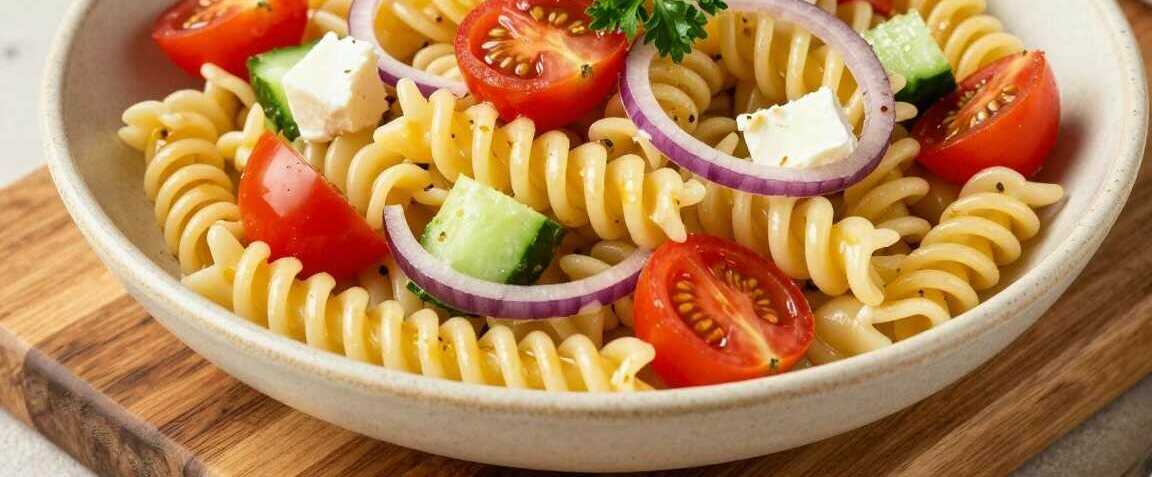 Nudelsalat ohne Mayonnaise: Mit Essig-Öl-Dressing, bleibt 2 Tage frisch!