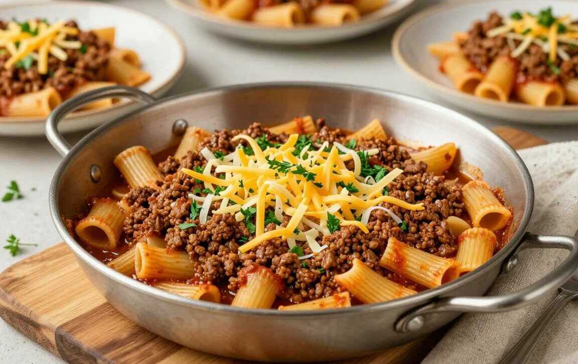 One-Pot-Nudeln mit Hackfleisch: Für 4 Personen in 25 Minuten!