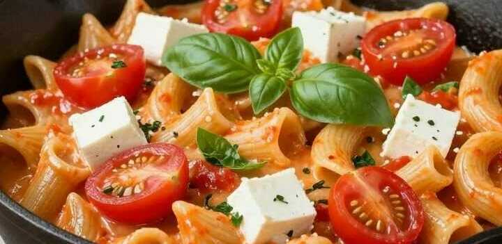 One-Pot-Pasta mit Tomaten und Feta: Ein Topf, 20 Minuten, kein Abgießen!