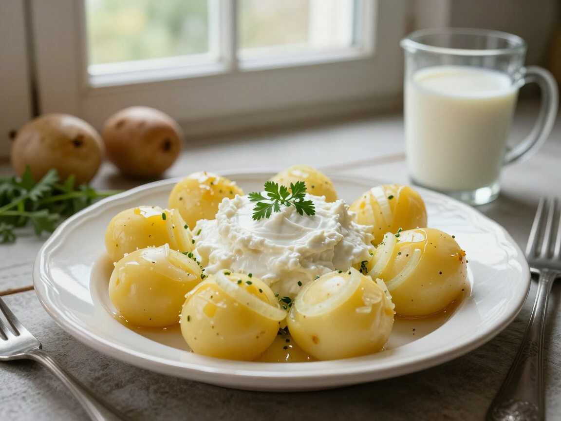 Pellkartoffeln mit Leinöl Lausitzer Art – mit Zutaten, die du sowieso zu Hause hast – während der Zubereitung