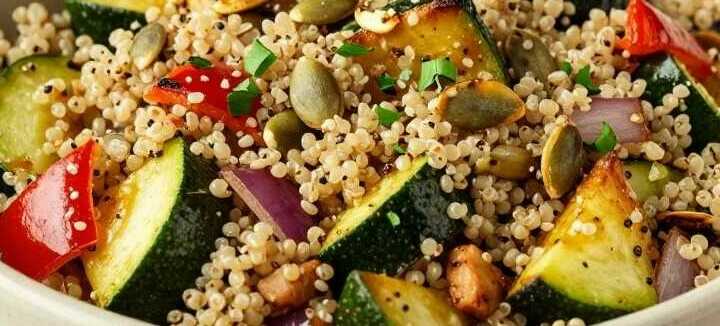 Quinoa-Salat mit Ofengemüse: Sättigend, glutenfrei, in 35 Minuten!