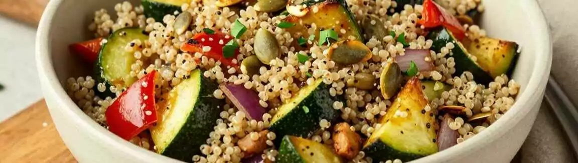 Quinoa-Salat mit Ofengemüse: Sättigend, glutenfrei, in 35 Minuten!