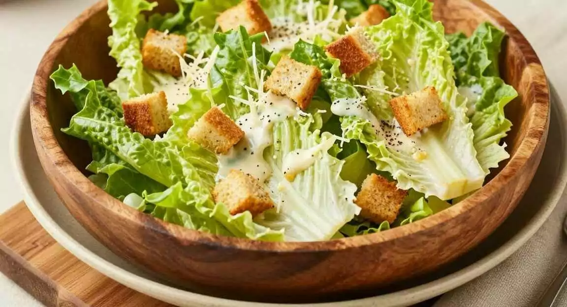 Romanasalat mit Knoblauchcroutons: Knackig, in 20 Minuten!
