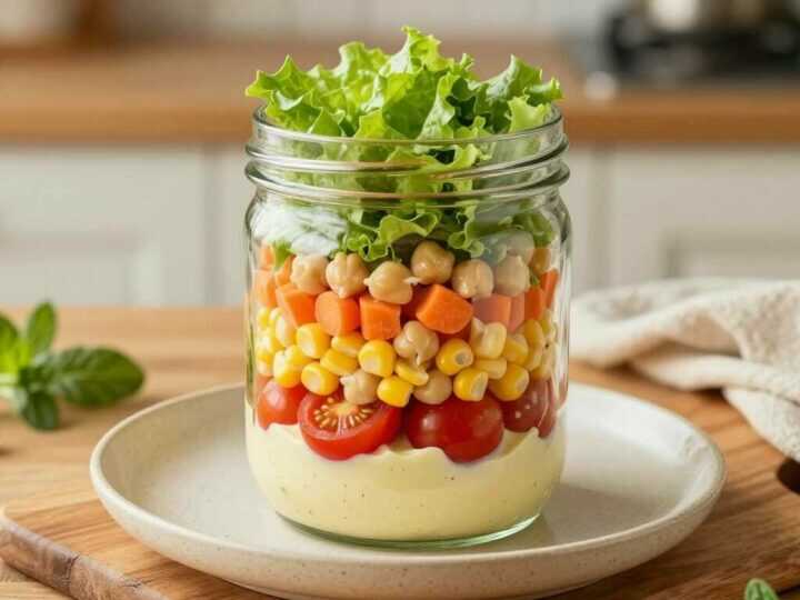 Salat im Glas für die Arbeit: 5 Schichten, 3 Tage haltbar!