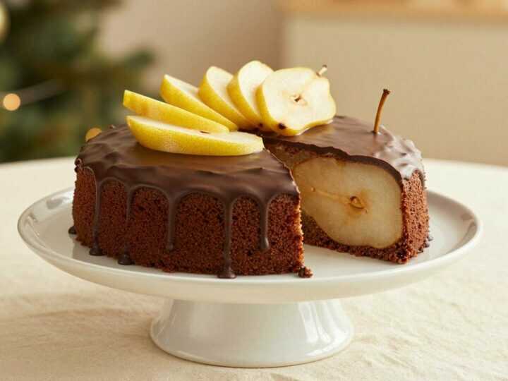 Schoko-Birnen-Torte: Der Herbstklassiker mit Zartbitterschokolade!