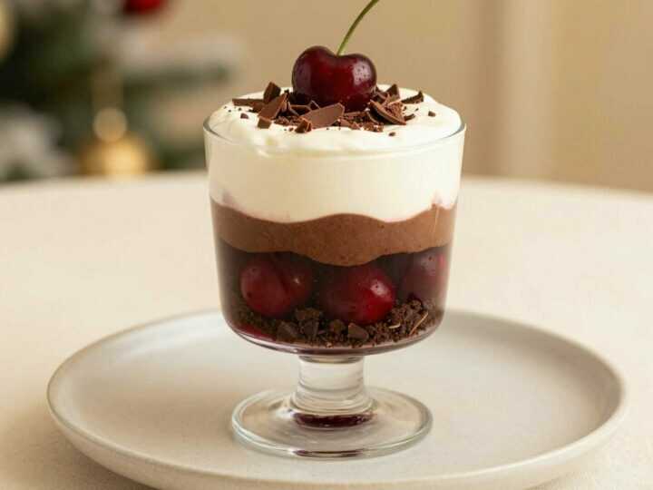 Schoko-Kirsch-Schichtdessert im Glas: Schwarzwälder Kirsch ohne Backen!