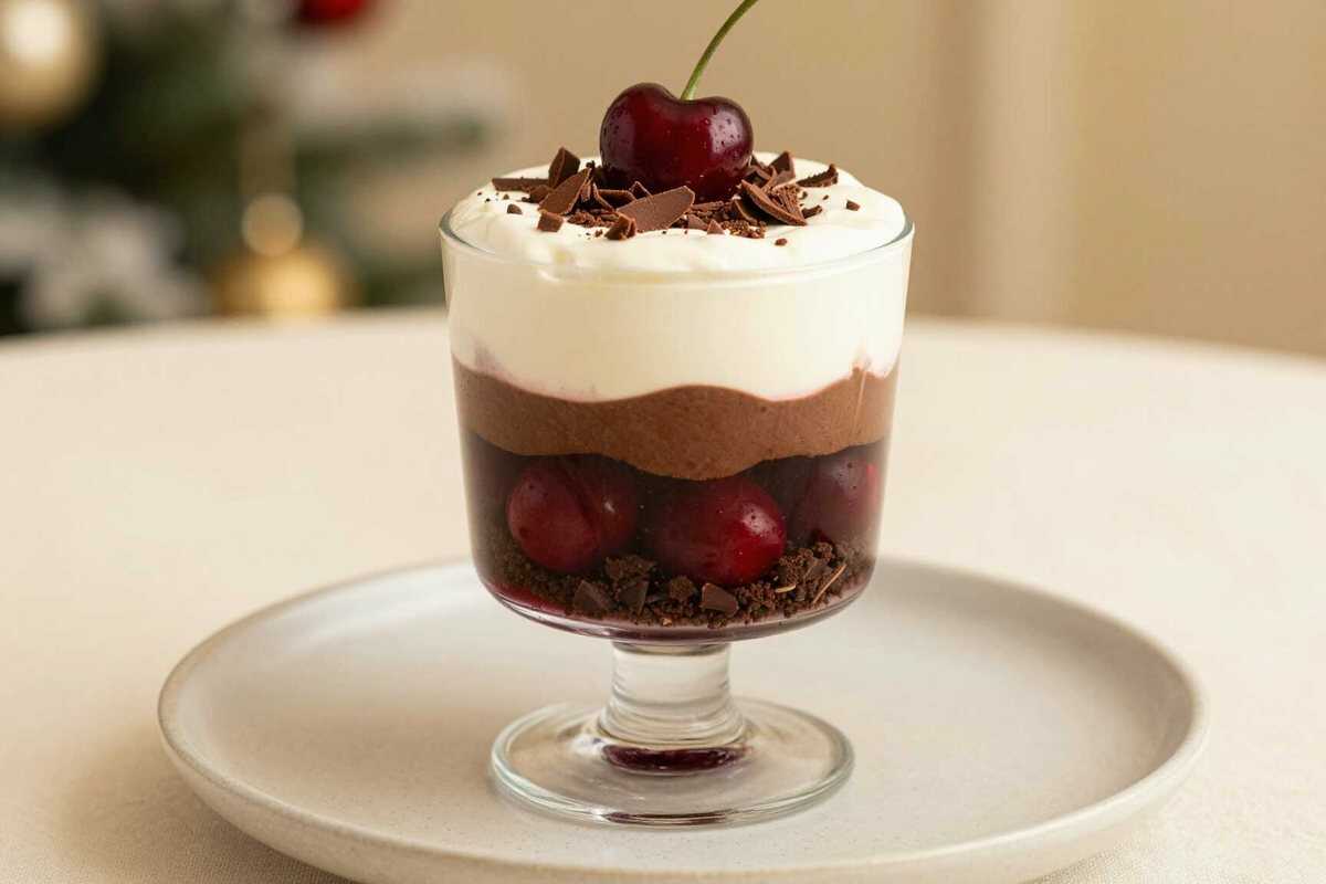 Schoko-Kirsch-Schichtdessert im Glas: Schwarzwälder Kirsch ohne Backen!